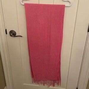 Pink Fringe Pashmina Scarf